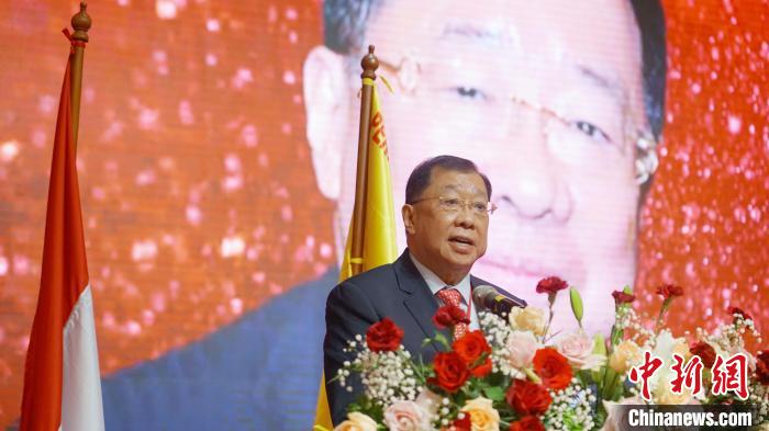 图为张锦雄当选致辞。　杨学科 摄