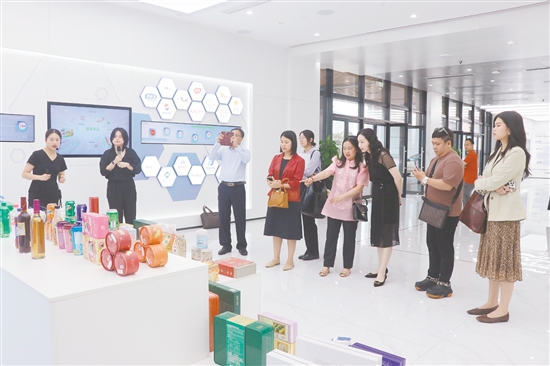 东盟国家代表团参观蓬江区产业园。